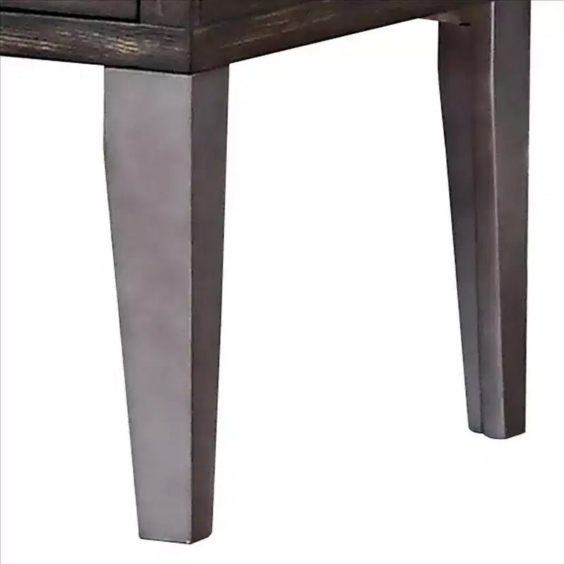 Hampton Style End Table with Marble Top, Pearl White