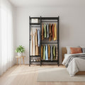 Heavy Duty Clothes Rack with 4 Tiers Shelves, Freestanding Portable Closet, Adjustable Clothing Storage Rack, Supports Up to 850 LBS