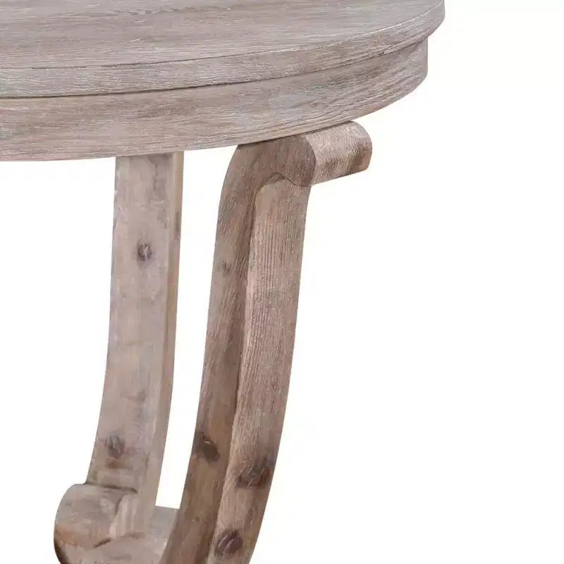 Greystone Mill End Table in Stone White Wash with Wirebrush Distressing