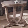 Greystone Mill End Table in Stone White Wash with Wirebrush Distressing