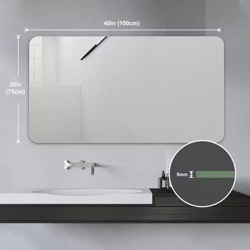40x30-Inch Wall Mounted Bathroom Vanity Mirror, Anti-Fog and Waterproof