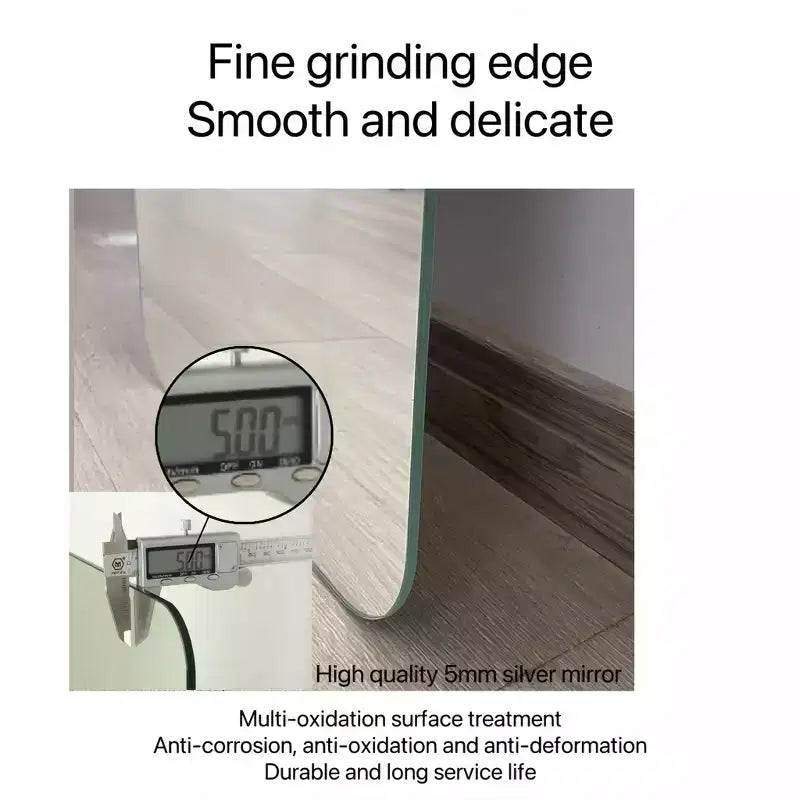 60x15-Inch Full Length Round Corner Wall Mirror for Living Room, Bedroom and Cloakroom