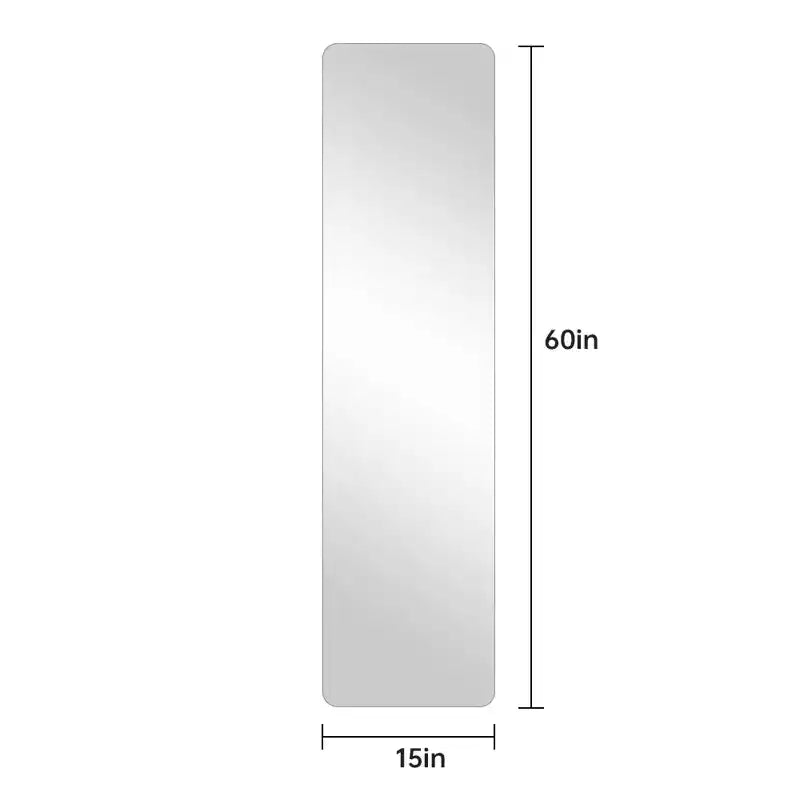 60x15-Inch Full Length Round Corner Wall Mirror for Living Room, Bedroom and Cloakroom