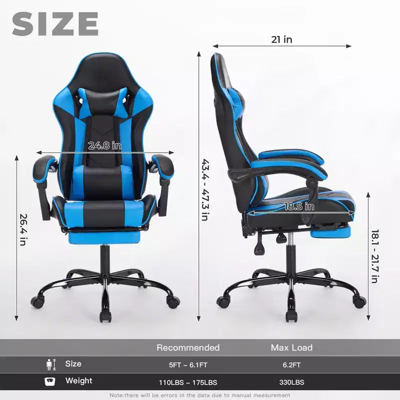 Modern Adjustable Swivel Gaming Chair with Headrest and Lumbar Support, High Ergonomic Computer Chair for Adults
