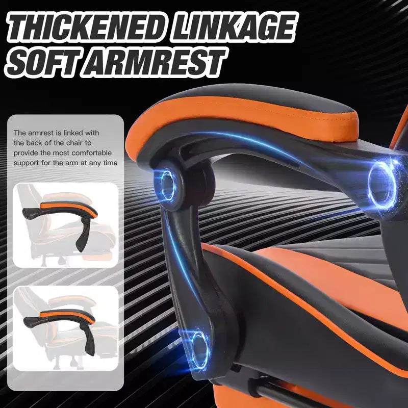 Modern Adjustable Swivel Gaming Chair with Headrest and Lumbar Support, High Ergonomic Computer Chair for Adults