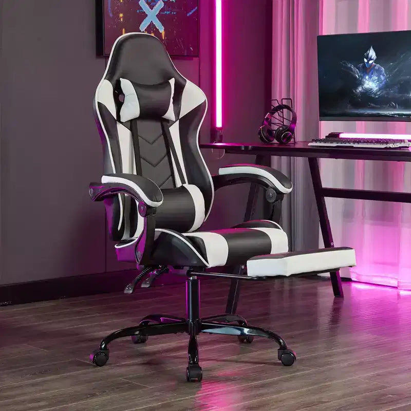 Modern Adjustable Swivel Gaming Chair with Headrest and Lumbar Support, High Ergonomic Computer Chair for Adults