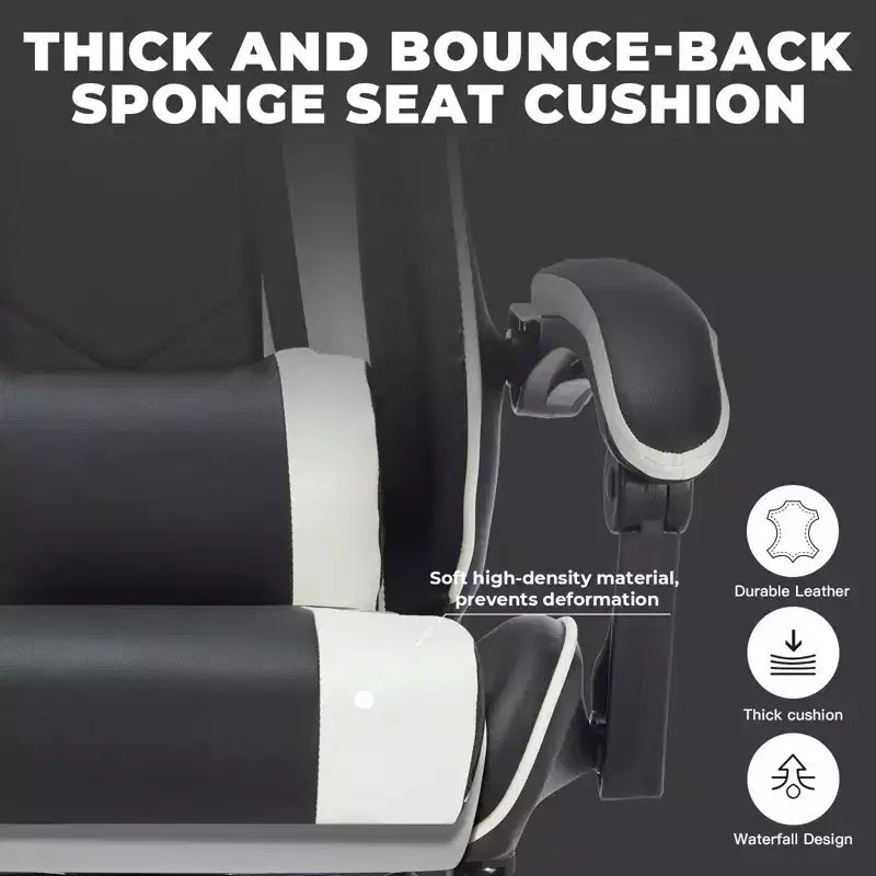 Modern Adjustable Swivel Gaming Chair with Headrest and Lumbar Support, High Ergonomic Computer Chair for Adults