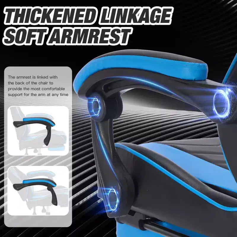 Modern Adjustable Swivel Gaming Chair with Headrest and Lumbar Support, High Ergonomic Computer Chair for Adults