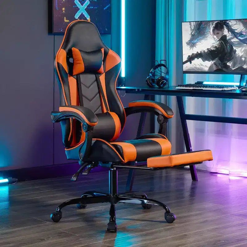 Modern Adjustable Swivel Gaming Chair with Headrest and Lumbar Support, High Ergonomic Computer Chair for Adults