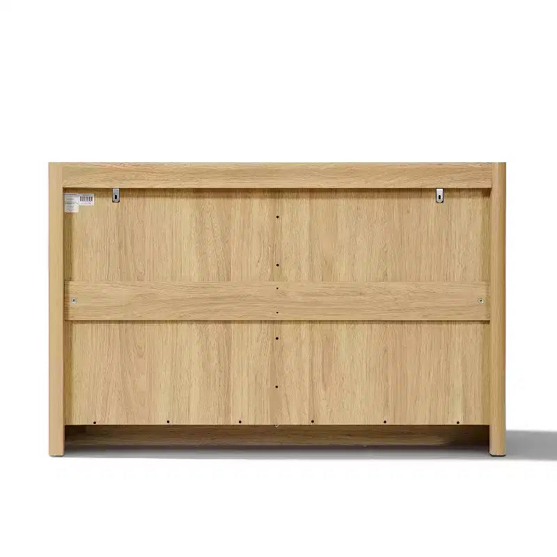 47.2-Inch 6-Drawer Dresser with Faux Marble Top and Raised Sides, Hazel Oak Brown