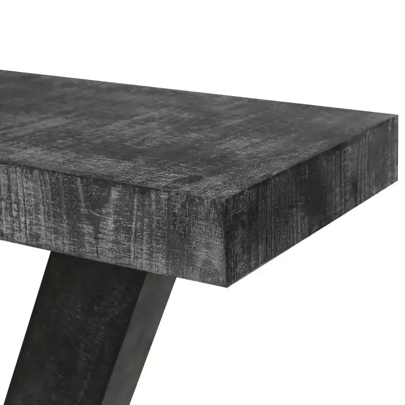 60-Inch Rustic Entryway Console Table with Distressed Wood Top and Wide V-Leg Base for Hallway