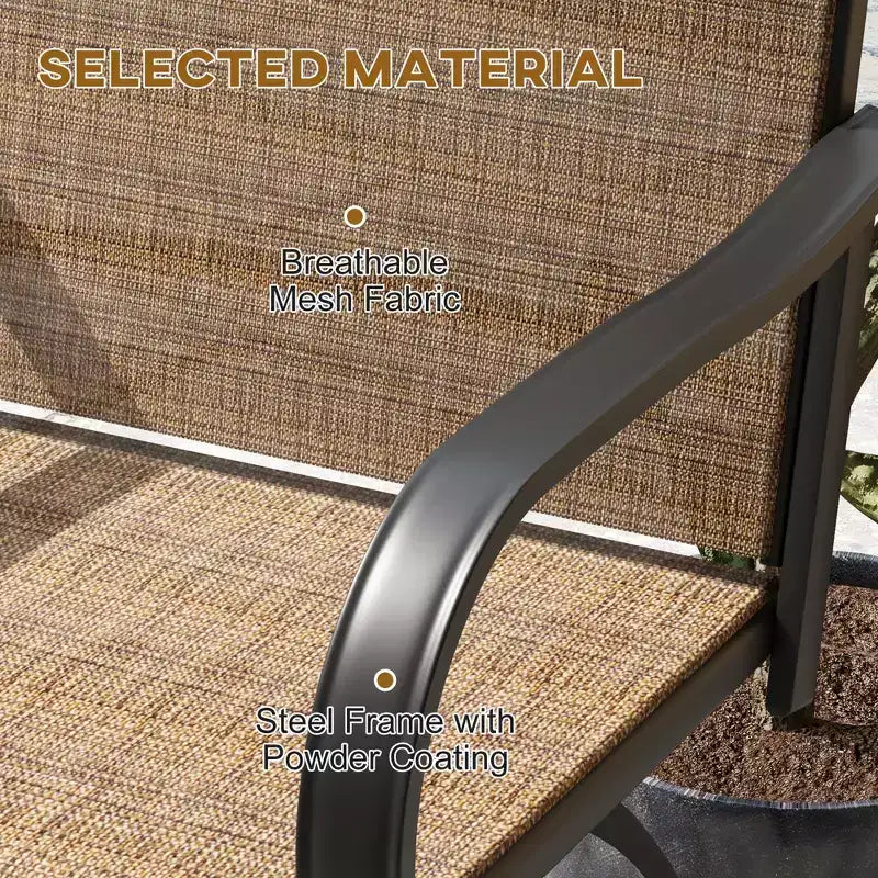 Set of 2 Outdoor Swivel Bar Stools with 360° Swivel and Bar Height Design