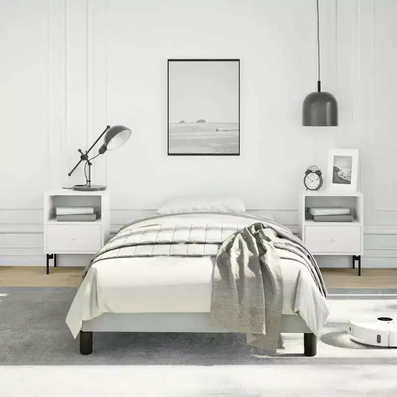 Upholstered Bed Frame, Light Grey