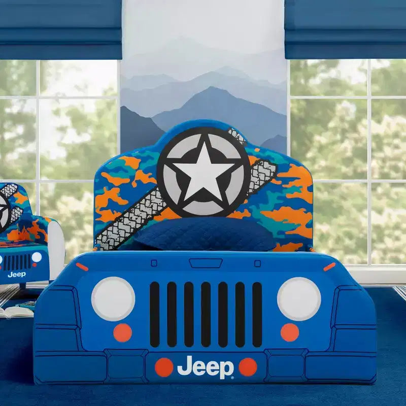 Jeep Upholstered Twin Bed for Kids
