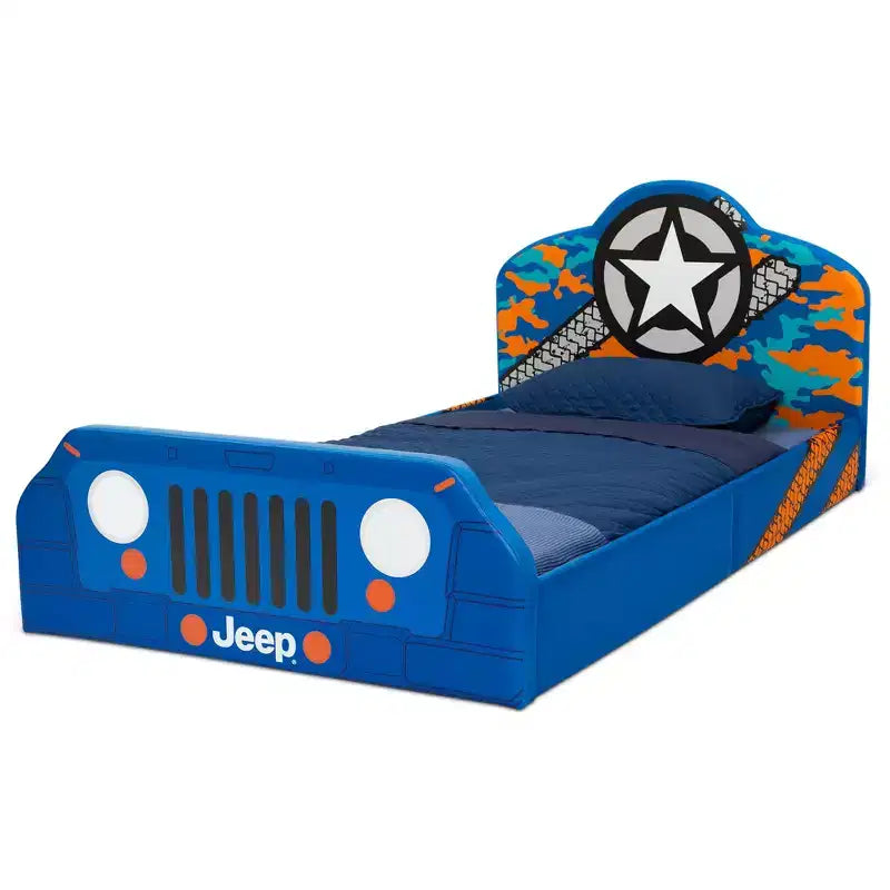 Jeep Upholstered Twin Bed for Kids
