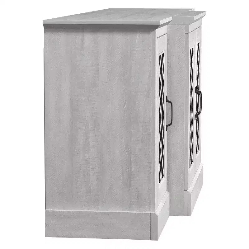 4-Door Accent Sideboard with Mirrored Cut-Out Doors, 60.4"W x 18.2"D x 29.3"H