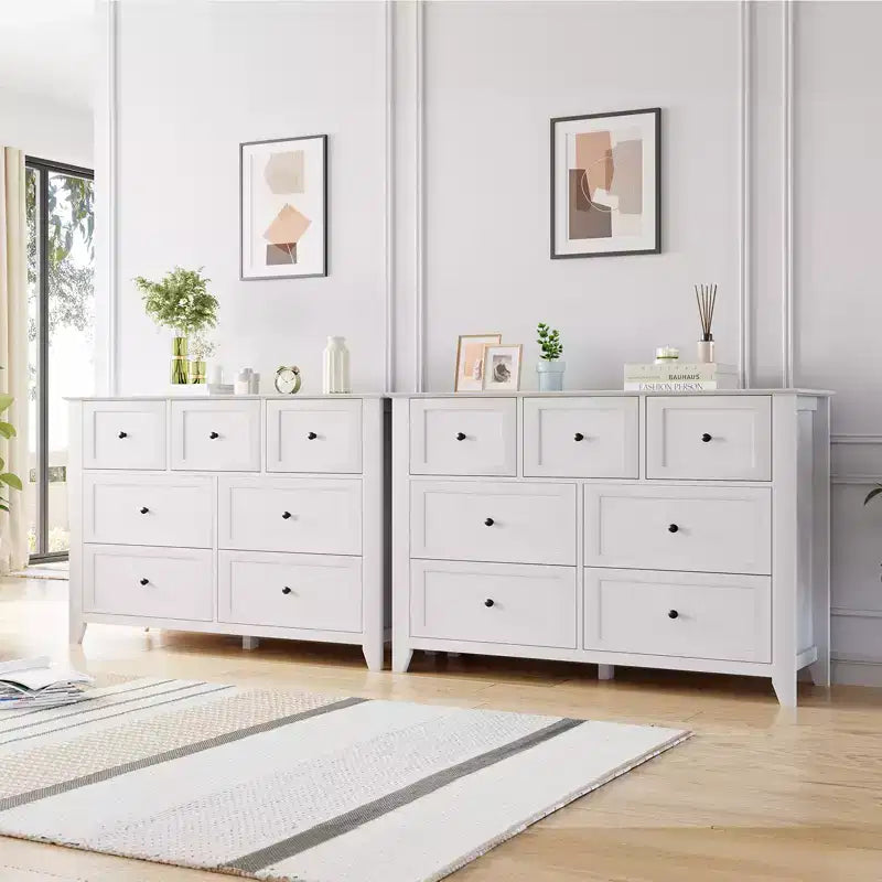 54-Inch 7-Drawer Handleless Dresser for Bedroom with Large Storage, Chest of Drawers and TV Stand for Living Room