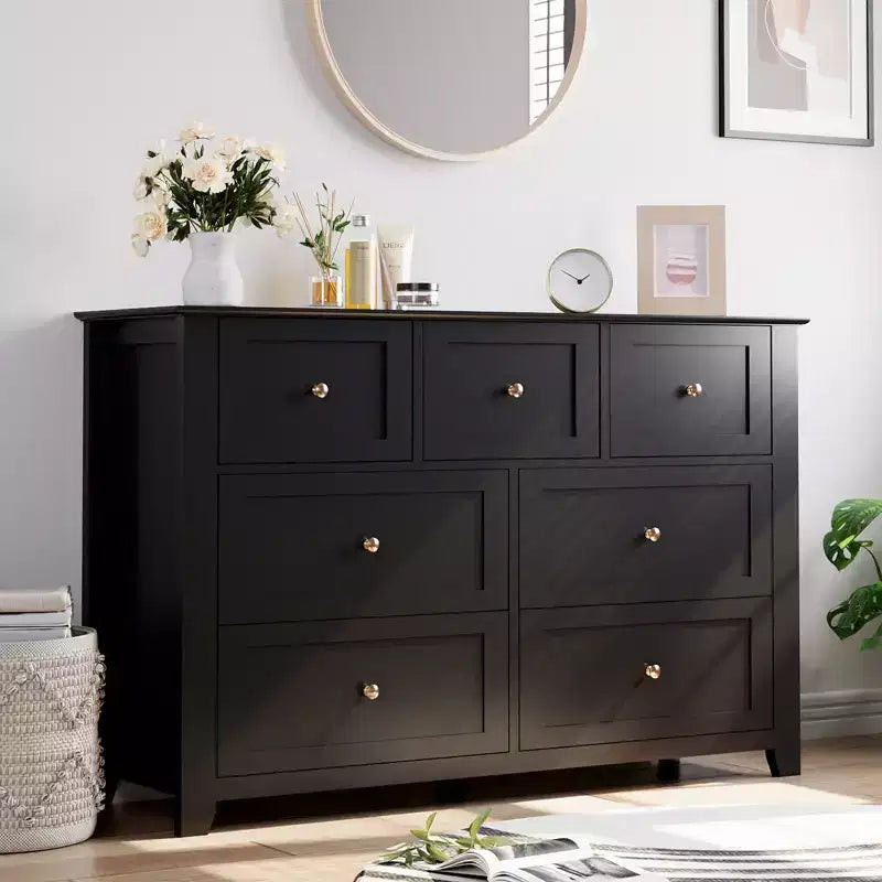 54-Inch 7-Drawer Handleless Dresser for Bedroom with Large Storage, Chest of Drawers and TV Stand for Living Room