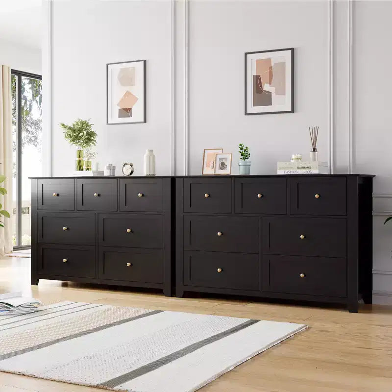54-Inch 7-Drawer Handleless Dresser for Bedroom with Large Storage, Chest of Drawers and TV Stand for Living Room