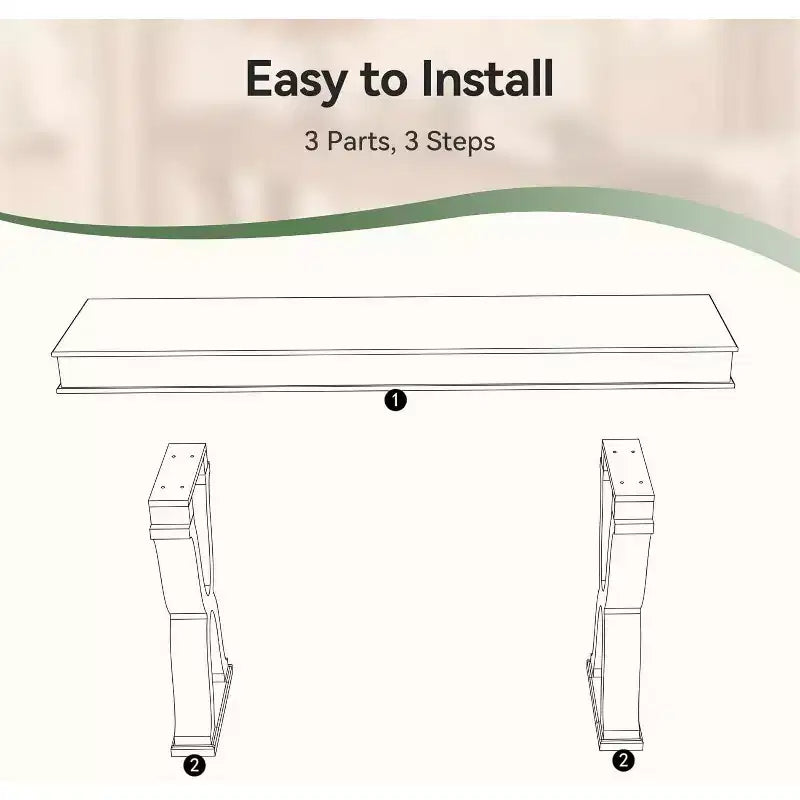 63-Inch Solid Wood Farmhouse Console Table with X-Shaped Legs for Entryway, Hallway, or Living Room