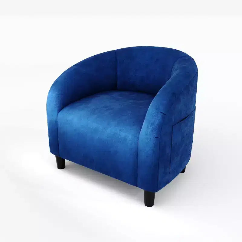 Velvet Accent Barrel Chair, Upholstered Club Chair with Armrests and Soft Padded Seat for Living Room, Bedroom, or Study