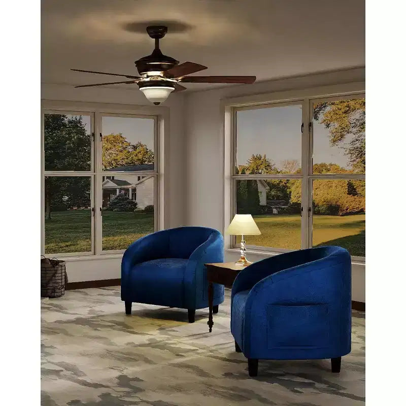 Velvet Accent Barrel Chair, Upholstered Club Chair with Armrests and Soft Padded Seat for Living Room, Bedroom, or Study