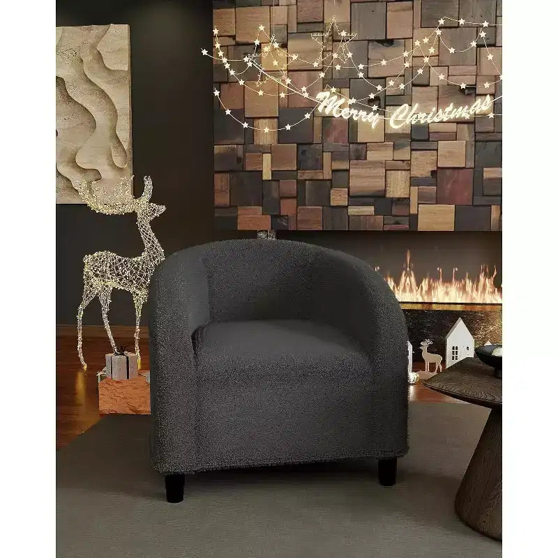 Velvet Accent Barrel Chair, Upholstered Club Chair with Armrests and Soft Padded Seat for Living Room, Bedroom, or Study