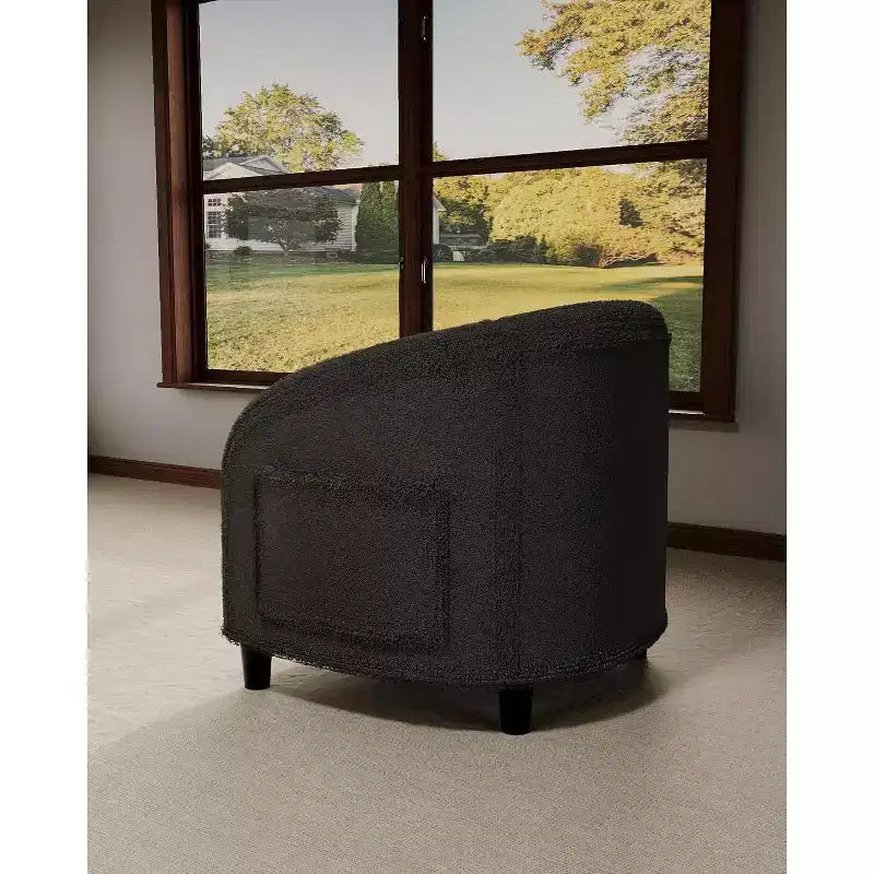 Velvet Accent Barrel Chair, Upholstered Club Chair with Armrests and Soft Padded Seat for Living Room, Bedroom, or Study