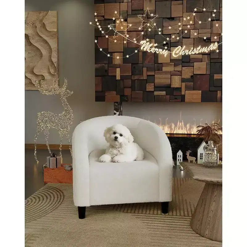 Velvet Accent Barrel Chair, Upholstered Club Chair with Armrests and Soft Padded Seat for Living Room, Bedroom, or Study