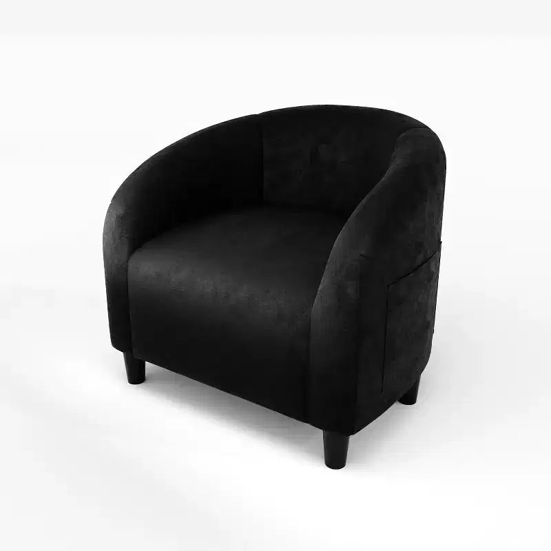Velvet Accent Barrel Chair, Upholstered Club Chair with Armrests and Soft Padded Seat for Living Room, Bedroom, or Study