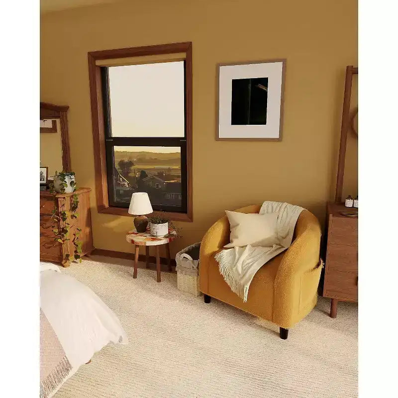 Velvet Accent Barrel Chair, Upholstered Club Chair with Armrests and Soft Padded Seat for Living Room, Bedroom, or Study