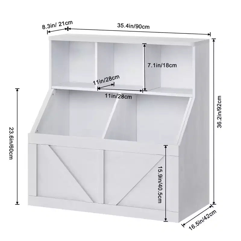 Kids Bookshelf and Toy Storage Organizer with Toy Shelf and Storage Bins for Toddlers