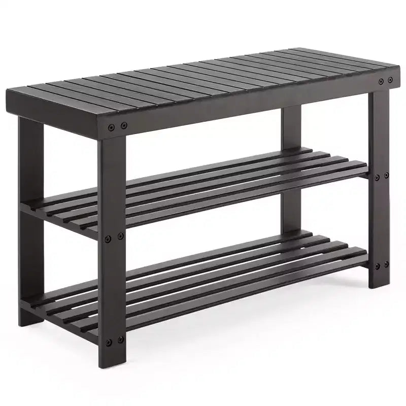 3-Tier Bamboo Shoe Rack Bench, 286 LBS Capacity for Entryway, Bedroom, Living Room and Balcony