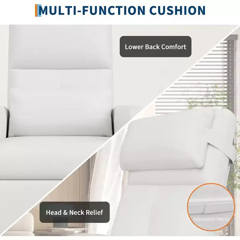 Power Recliner Chair with Massage and Heat, Adjustable Electric Recliner Ergonomic Overstuffed PU Leather Single Sofa, 2 Side Pockets and USB Port