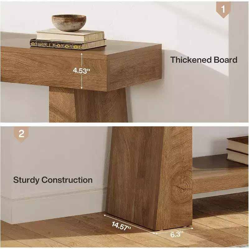63-Inch TV Stand for 55/60/65/70-Inch TVs, 2-Tier Wooden Entertainment Center for Living Room and Bedroom