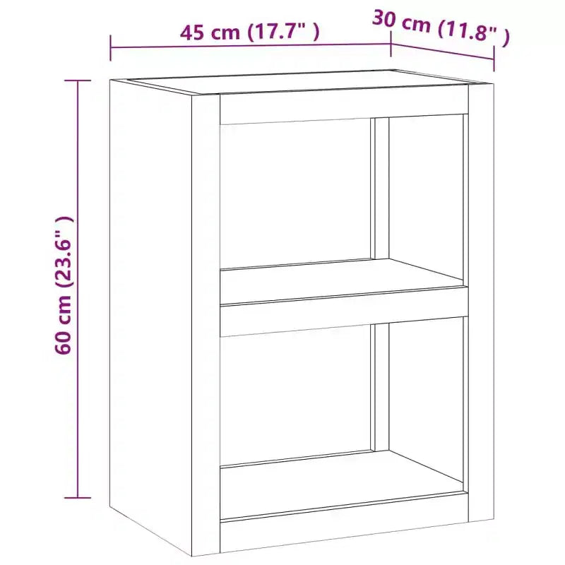 Solid Teak Wood Side Table 17.7x11.8x23.6 with Open Storage