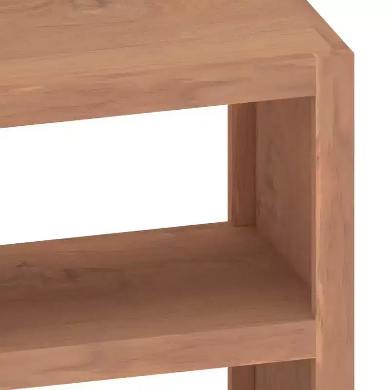 Solid Teak Wood Side Table 17.7x11.8x23.6 with Open Storage