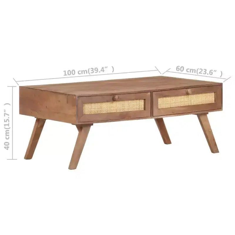 Solid Mango Wood Coffee Table 39.4x23.6x15.7