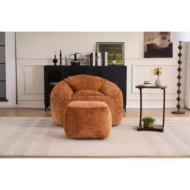 Chenille Bean Bag Chair Lazy Floor Sofa Chair with Foam Filling for Adults and Kids Living Room
