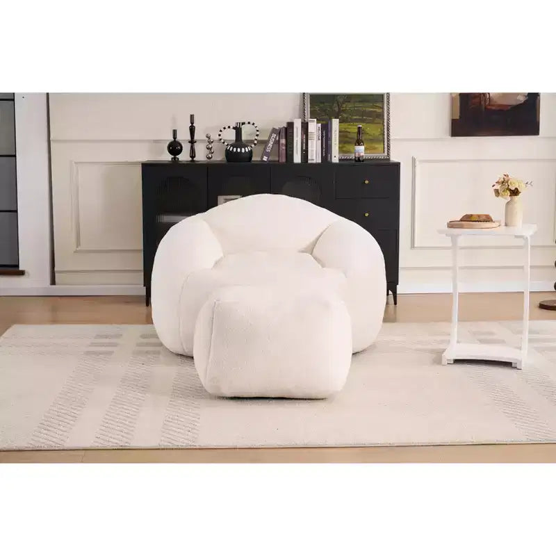 Chenille Bean Bag Chair Lazy Floor Sofa Chair with Foam Filling for Adults and Kids Living Room