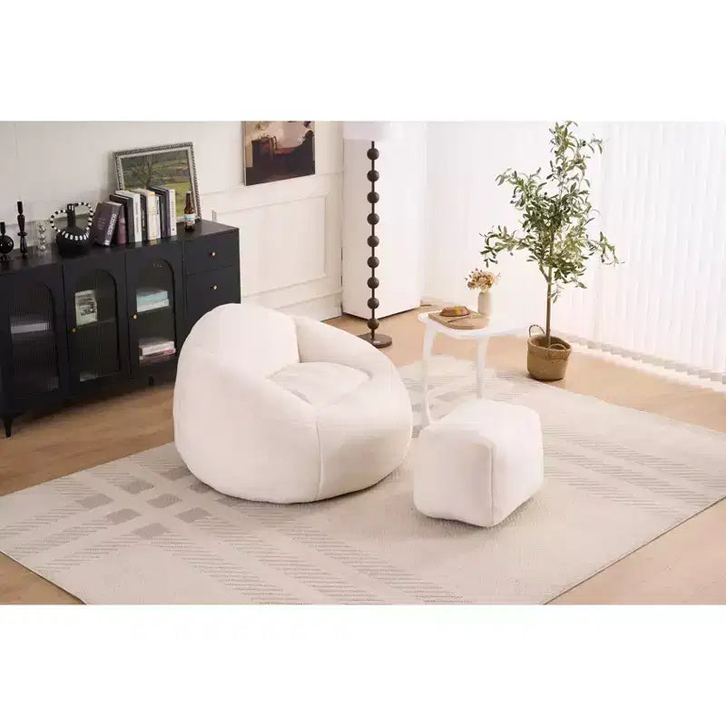 Chenille Bean Bag Chair Lazy Floor Sofa Chair with Foam Filling for Adults and Kids Living Room