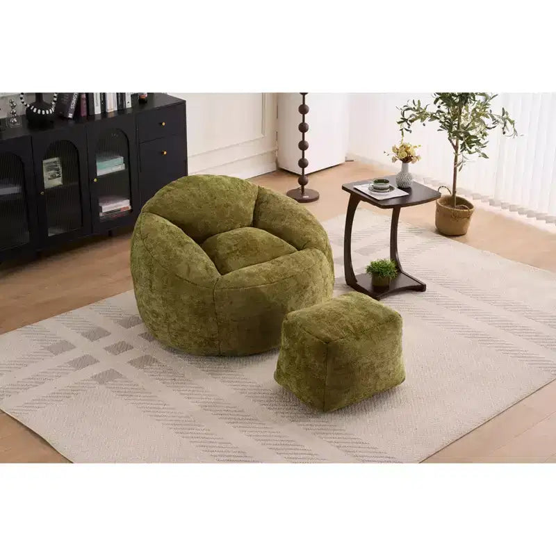 Chenille Bean Bag Chair Lazy Floor Sofa Chair with Foam Filling for Adults and Kids Living Room