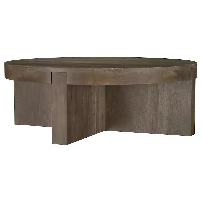Round Solid Mango Wood Coffee Table