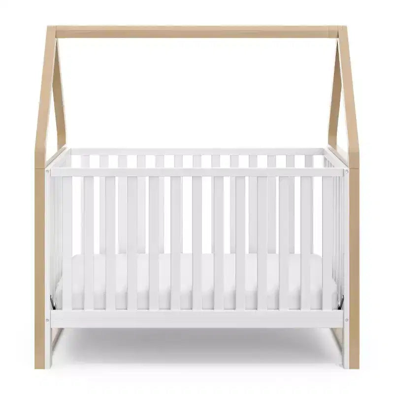6-in-1 Convertible Crib with Detachable Canopy Playhouse