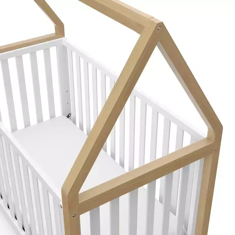 6-in-1 Convertible Crib with Detachable Canopy Playhouse