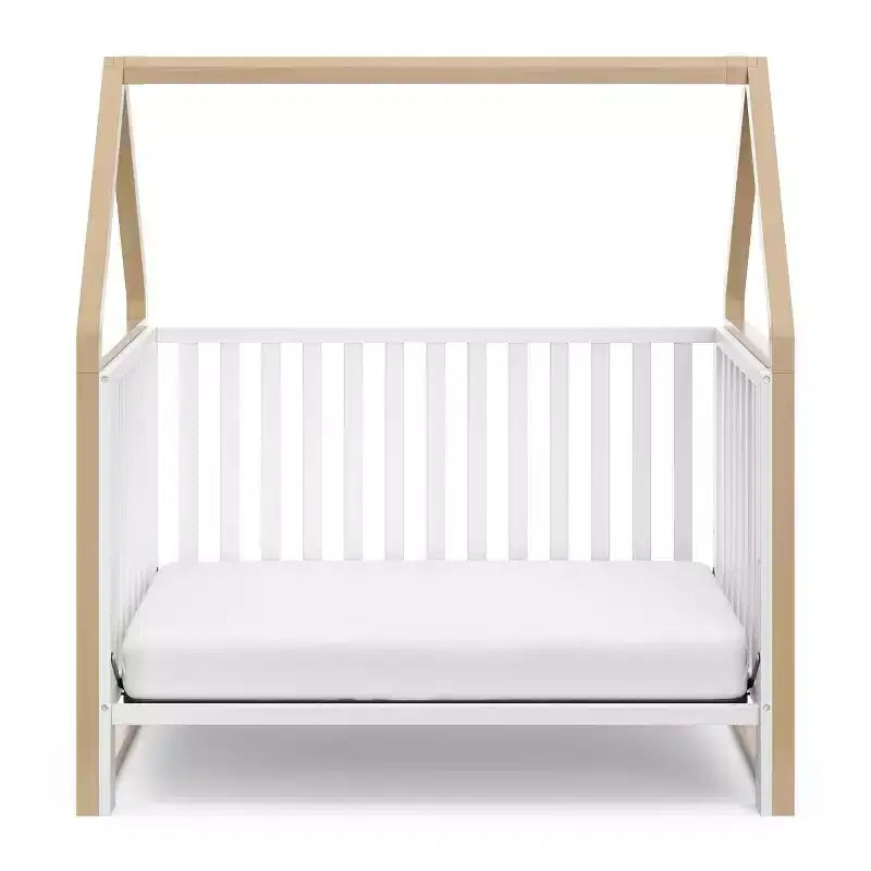 6-in-1 Convertible Crib with Detachable Canopy Playhouse