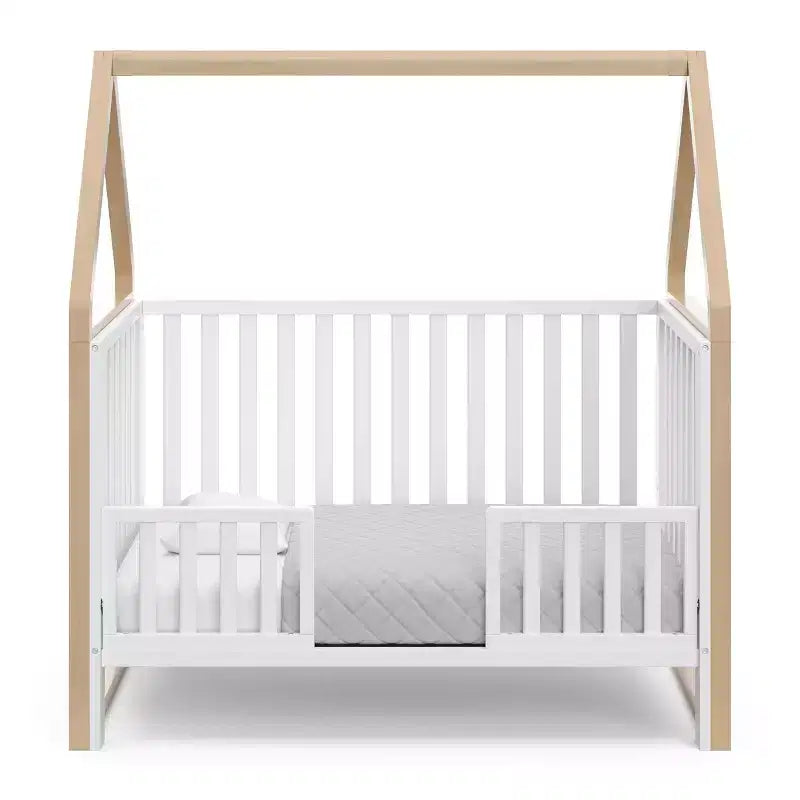 6-in-1 Convertible Crib with Detachable Canopy Playhouse